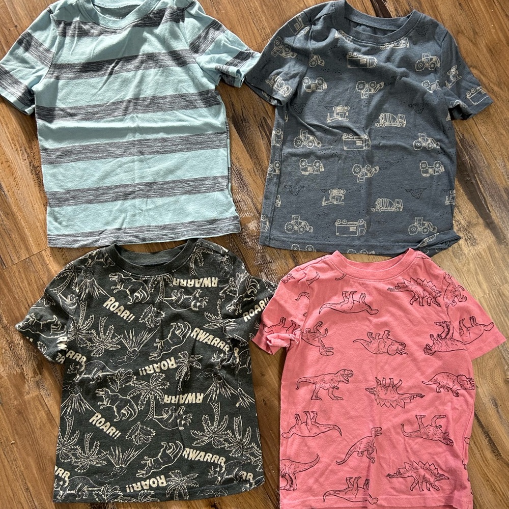 Old Navy Pink Short-Sleeve Tee with Black Dinosaur Print